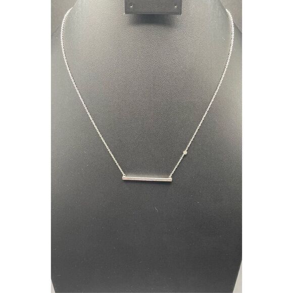 Silpada 'Minimalist' Horizontal Crystal Bar Pendant 925 Sterling Silver 16+ “ - Picture 1 of 5